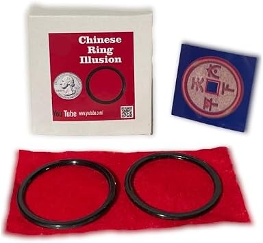 MilesMagic Magician's Chinese Ring Illusion Gimmick | Appearing Disappearing Coin Vanishing Real Mentalism for Coin Switch Close Up Table Magic Tricks