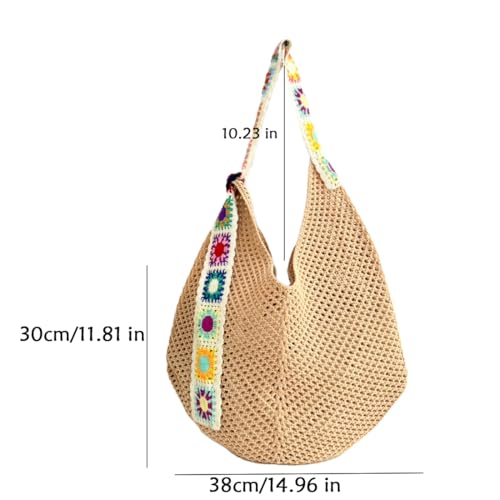 Women's Boho Embroidery Crossbody Bag Hollow Out Crochet Knit Shoulder Bag3