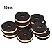 RiToEasysports Drum Kit Cymbal Felt Pad Replacement 10pcs Black Orange Lightweight Sleeve Protects Cymbals for Musicians