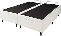 Base de Cama Box Com Baú Queen ou King - bEGE (Branco, Queen Corino)