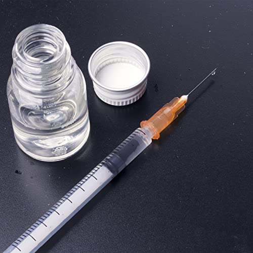 Image of 15 Pack 1ml 25Ga Plastic Syringe with Measurement for Scientific Labs and Industrial Dispensing, Disposable Individually Wrapped (15, 1ml 25Ga)