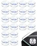 hommova 20 Pcs Double Sided Suction Cups, 4cm Clear Adhesive Pvc Suckers for Glass Window Mirrors