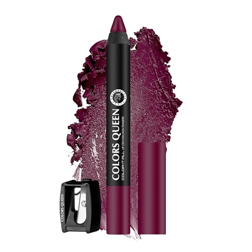 Image of Colors Queen Color It All Long Lasting Crayon Lipstick | Up to 18 Hours Stay | Creamy Matte Finish | Waterproof & Light Weight| Smudge Proof & Non-Transferable |Lipstick for Women (Murphy Wine,3.5g)