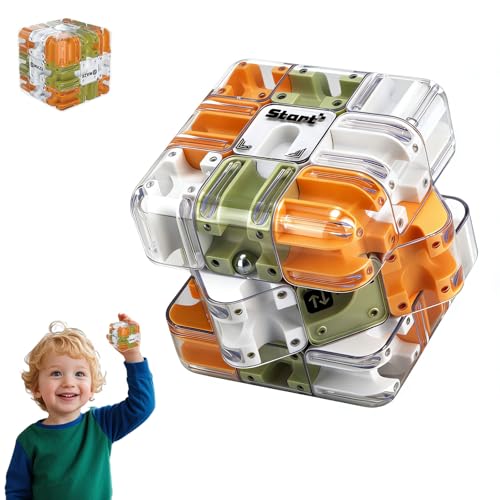 Gran laberinto 3D Puzzle Cube, rompecabezas 3D Maze Cube, 2 en 1 de laberinto de bolas, juguete de lógica y concentración para niños y adultos, juguete educativo regalo