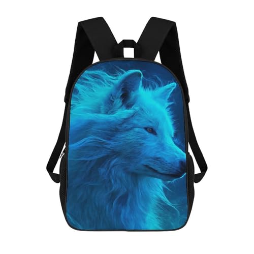 Sac à dos loup bleu confortable contre le mal de dos scolaire