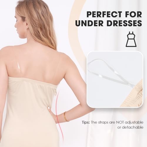 MANCYFIT Women's Tube Top Dress Slip Sleeveless Underdress Invisible Straps2
