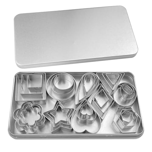 Comzantor 30 Stück Ausstechformen Ostern, 10 Formen Keksausstecher, Fondant Ausstecher Edelstahl, Plätzchenausstecher, Cookie Cutter, Keksformen mit Aufbewahrungsbox, für Kekse, Kuchen, Obst