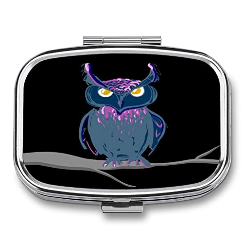 Boîte à médicaments de poche en métal hibou pour voyage