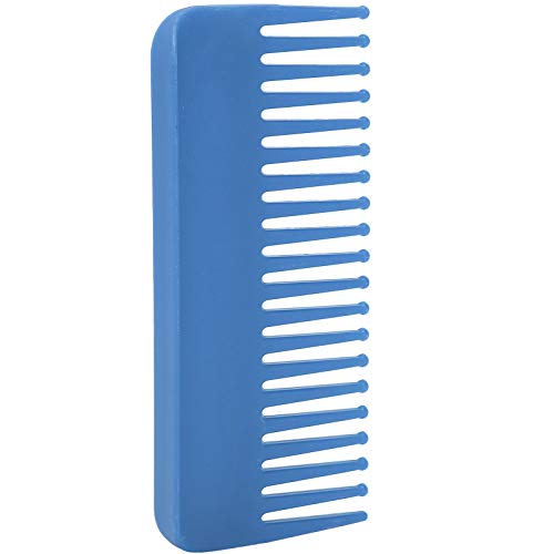 Peine duro para cabello sin mango color azul miniatura 2