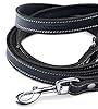 Laisse Sammy en cuir pour chien, réglable, 2,40 m, extrêmement stable, avec mousqueton en acier inoxydable (Noir) #4