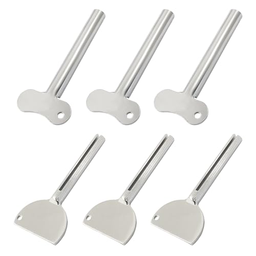 Coufce 6pcs Metal Tube Squeezer Key Stainless Steel Toothpaste Squeezer