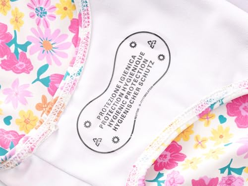Image of Girls One Piece Swimsuits Adjustable Double Strap for Kids Palm Tree Print Toddler Bathing Suit Size 2T-10