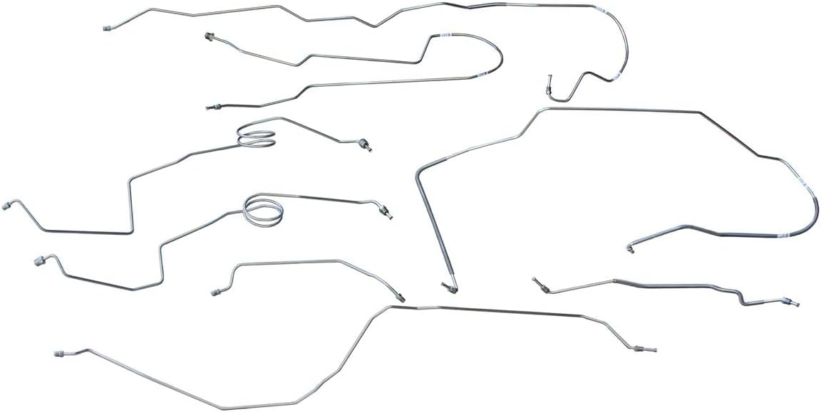 Inline Tube Compatible with 1976-79 Ford F350 4WD Std. Cab Longbed Power Disc Brake Line Kit, OE Steel