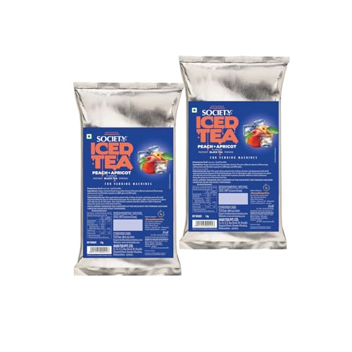 Image of Society Iced Tea | Peach & Apricot | Black Tea| Refreshing & Tasty | 1 Kg Powder| Pack Of 2