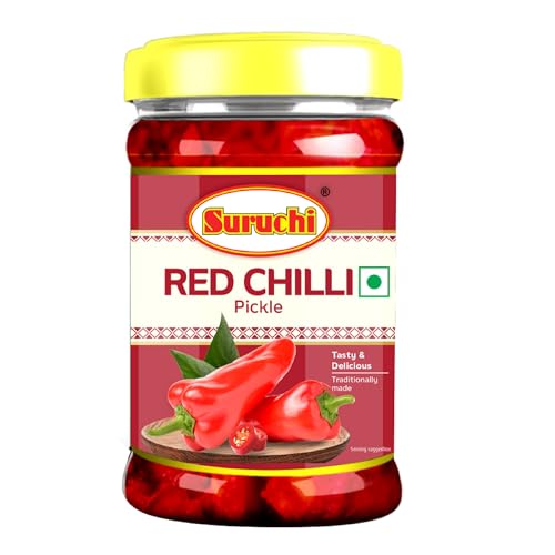 Image of Suruchi Red Chilli Pickle - 100g | Lal Mirchi Ka Achar | Chili Pickle | Ready to Eat Chilly Pickle | Authentic North Indian Flavour | Pure & Natural Ingredients (Pack of 1)