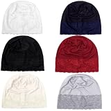 zmdnys Hijab Turban Hats for Women Lace Muslim Hijab Undercap Underscarf Hair Loss Caps (US, Numeric, 6 3/4, 7 3/8, 6different Colors)