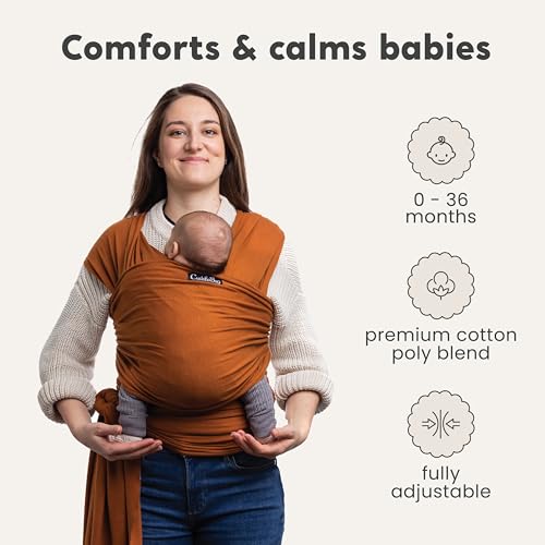 Miniatura 2 de Cuddlebug Portabebés Portabebés - Recién Nacidos Y Niños Pequeños De Hasta 36 Libras - Manos Libres - Tela Suave Y Elástica - Ideal Para Baby Showers - Talla Única Marrón
