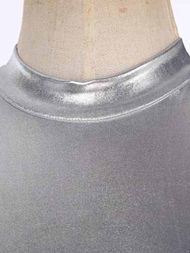 Janjean Women Metallic Lyrical Dance Costume Modern Dance Dress Praise Tunic Overlay Dress Performance B01 Large #TOP4