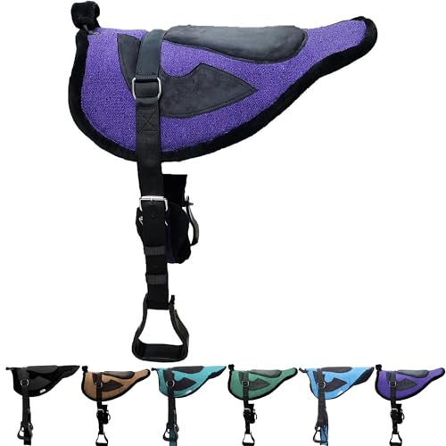 Majestic Ally Solid Bareback Pad Sued Padded Sheet with Girth & Stirrups (Purple) by Majestic Ally - Used condition - US$77.89