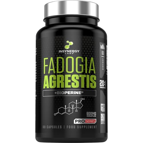 Fadogia Agrestis 600mg Enhanced with BioPerine (Superior Absorption) Fadogia Agrestis Extract Muscle Mass Stamina Strength Drive & Performance 60 Vegan Capsules