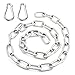 Kaimeilai Hängesessel Kette,Schaukel Verlängerungsseil,1 Meter 3mm Edelstahl Hängesessel Kette mit Zwei Karabiner, 304 Edelstah Schaukel Verlängerungsseil, für Hängematten-Sets Boxsäcke Pilates