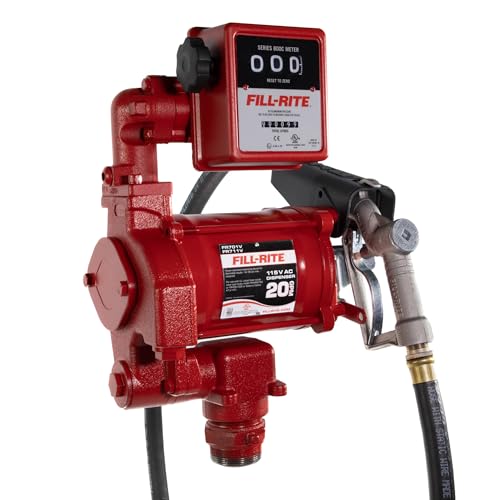 Image of Fill-Rite FR701VL 115V 75 LPM Fuel Transfer Pump with Standard Mechanical Meter Package, Liters | For Gasoline, Diesel, Kerosene, Ethanol Blends, Methanol Blends & Biodiesel up to B20