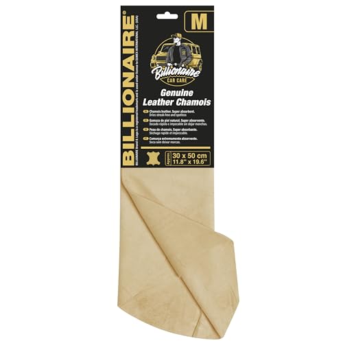 S SUMEX Gamuza de Piel Natural Billionaire Genuine Leather Chamois 30 x 50 cm Paño Súper Absorbente Secado Rápido Limpieza sin Pelusas ni Rayones
