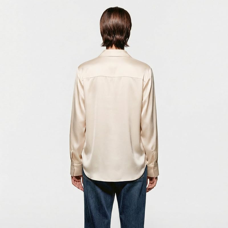 URBAN REVIVO Women's Long Sleeve Solid Shirt Perfect for Work and Dates - Image 6