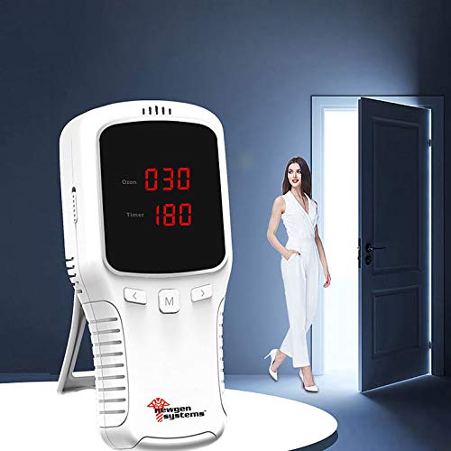 newgen medicals Ozongerät: Kompakter Akku-Ozongenerator für reine Raumluft, LED-Display, mobil (Ozongerät für Zuhause, Ozongenerator Auto, Hund)