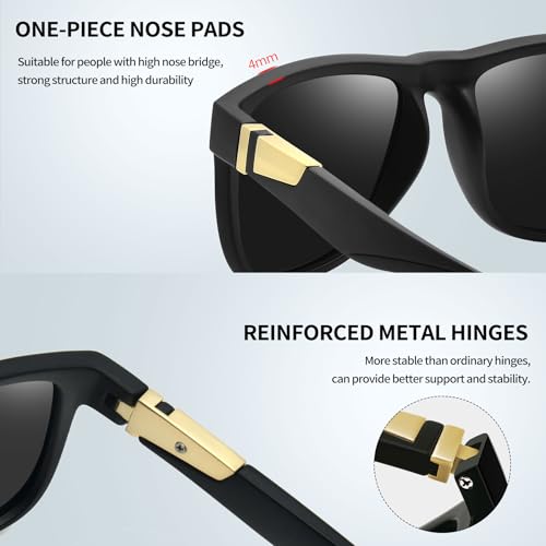 Image of Joopin Polarized Sunglasses Men Women UV400 Protection, Big Chunky Square Sun Glasses, Designer Shades Retro Sunnies Driving