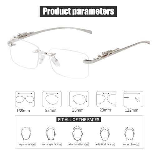 Image of JUDOO Rimless Rectangle Sunglasses for Men Women Fashion Hip hop Frameless Designer Shades Y2K Square Clear Glasses