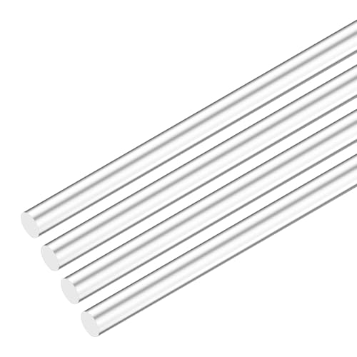 Image of M METERXITY 4-Pack Acrylic Round Rods, 11.8 x 0.35 Inch / 300 x 9 mm Clear Acrylic Dowel Rods Sticks Plastic Sticks Strip for DIY Crafts Lighting Gardening Decorations