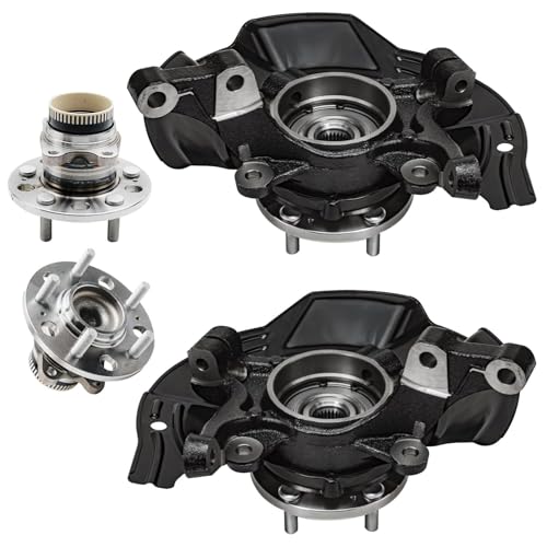 Image of Detroit Axle - Front Steering Knuckles Rear Wheel Hub and Bearings Kit Replacement for 2011 Kia Optima 2.4L