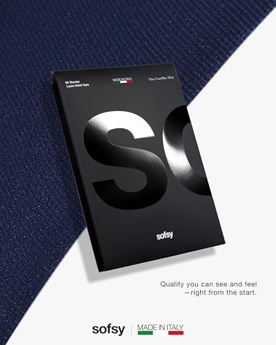 Image of sofsy 100% OEKO-TEX Certified - Italian Women's Opaque Thigh High Stockings | Ultra Soft Dual Silicone Lace Top Stay Ups