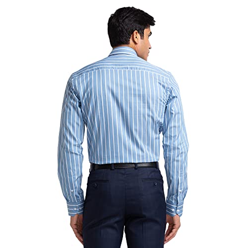 Image of Park Avenue Men's Pure Cotton Stripe Pattern Slim Fit Ainsley Collar Full Sleeve Formal Shirt
