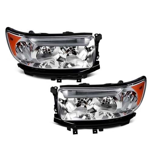 Jecoupoon Halogen Headlight Assembly Compatible with Forester 2006-2008 W/Bulb Headlamp Driver and Passenger 84001SA471 84001SA461