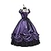 Women's Gothic Victorian Rococo Dress Civil War Southern Belle Tea Party Ball Gown Medieval Evening Dress (US, Alpha, Large, Regular, Regular, Purple)