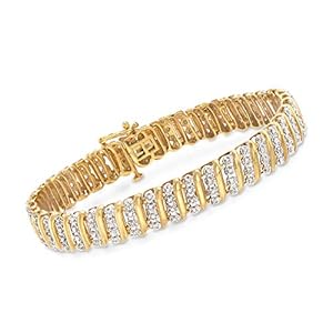 Ross-Simons 1.00 ct. t.w. Diamond Link Bracelet in 18kt Gold Over Sterling