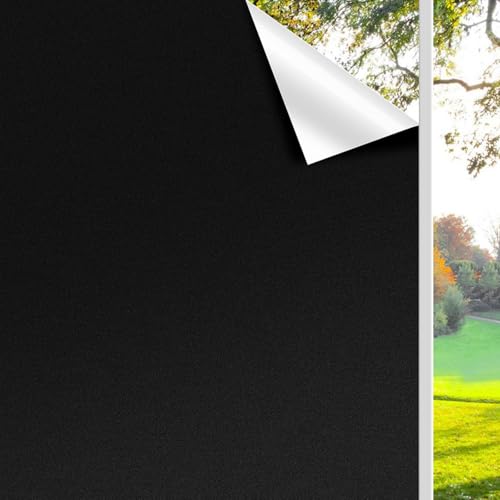 Finnez Blackwhiteout Pellicola per finestre, senza colla, statica, anti UV,