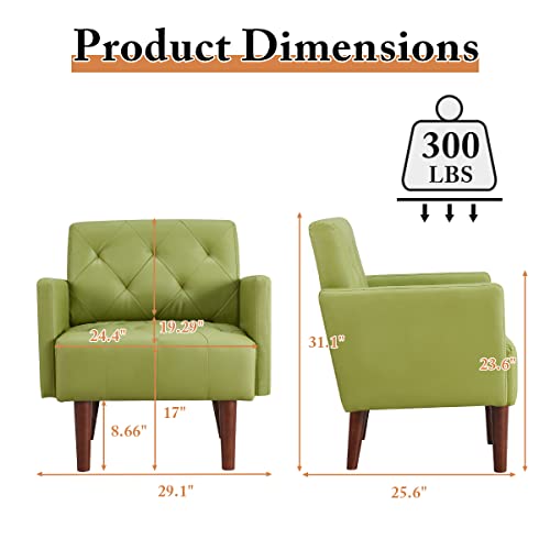 Sillón moderno piel sintética verde menta miniatura 2