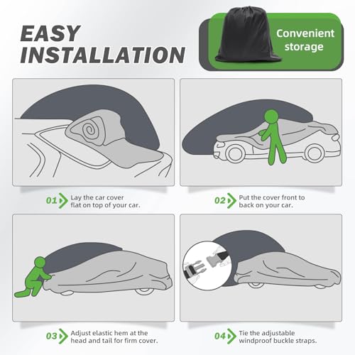 Image of KUST Car Cover for Toyota Camry 1996-2026, 10 Layers Waterproof All Weather Outdoor Car Cover with Driver Side Zipper, Rain UV Snow Dust Protection