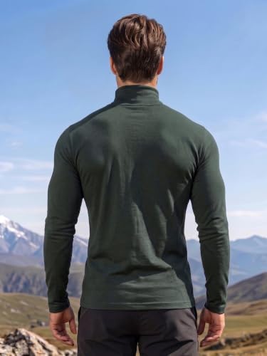 Image of CHKOKKO Men's Winter Wear Cotton High Neck Full Sleeves Regular Fit T-Shirt