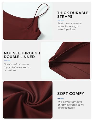 Image of Buauty 2 & 4 Packs Crop Tank Top for Women, Basic Solid Cropped Double Layer Spaghetti Strap Short Sleeveless Camisole