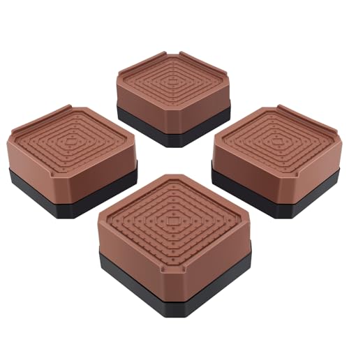 Yinnhom テーブル 脚 継ぎ足し 4cm上げる こたつ 机 テーブル 高さ調整 1段階式 テーブル高さ調整器具 コタツ 高さ上げ ベッド・ソファー 足上げ こたつの高さを上げる足 家具・家電向け 滑り止め 振動・騒音軽減 耐荷重1000kg 4個入り ブラウン