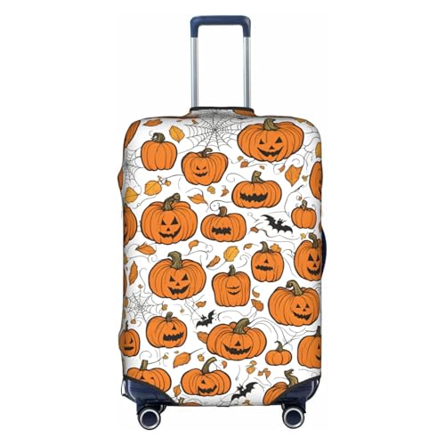 Halloween Pumpkin Patterns Tsa Approved Luggage Cover For 18-32 Inch Suitcases Scratch-Resistant Stretch Luggage Cover