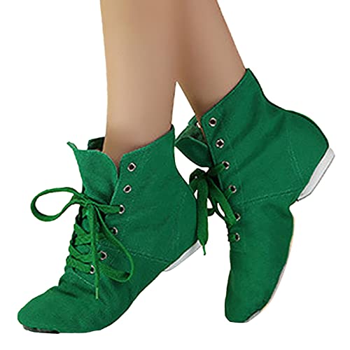 Kids Jazz Boots Lace-Up Dance Flat Shoes for Boys Girls High Top Split-Sole Non-Slip Ballet Practice Sneakers4