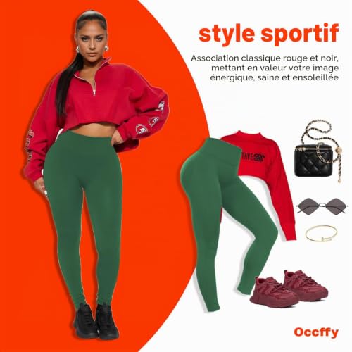 Occffy Legging de Sport Femme Push Up Butt Lift Leggings Fitness Taille Haute Pantalons de Yoga et Pilates pour Femme – vue 4
