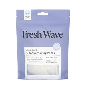 Fresh Wave Lavender Odor Eliminating & Deodorizing Packs | Bag of 6 | Safer Odor Relief for Small Spaces | Natural Plant-Based Odor Eliminator | Odor Absorbers for Home