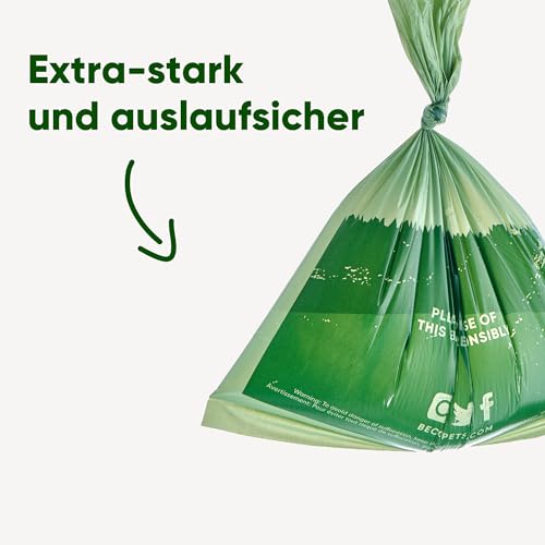 Beco Starke und große Kotbeutel – 270 Beutel (18 Rollen mit je 15 Stück) – geruchlos – Spenderkompatible Hundekotbeutel