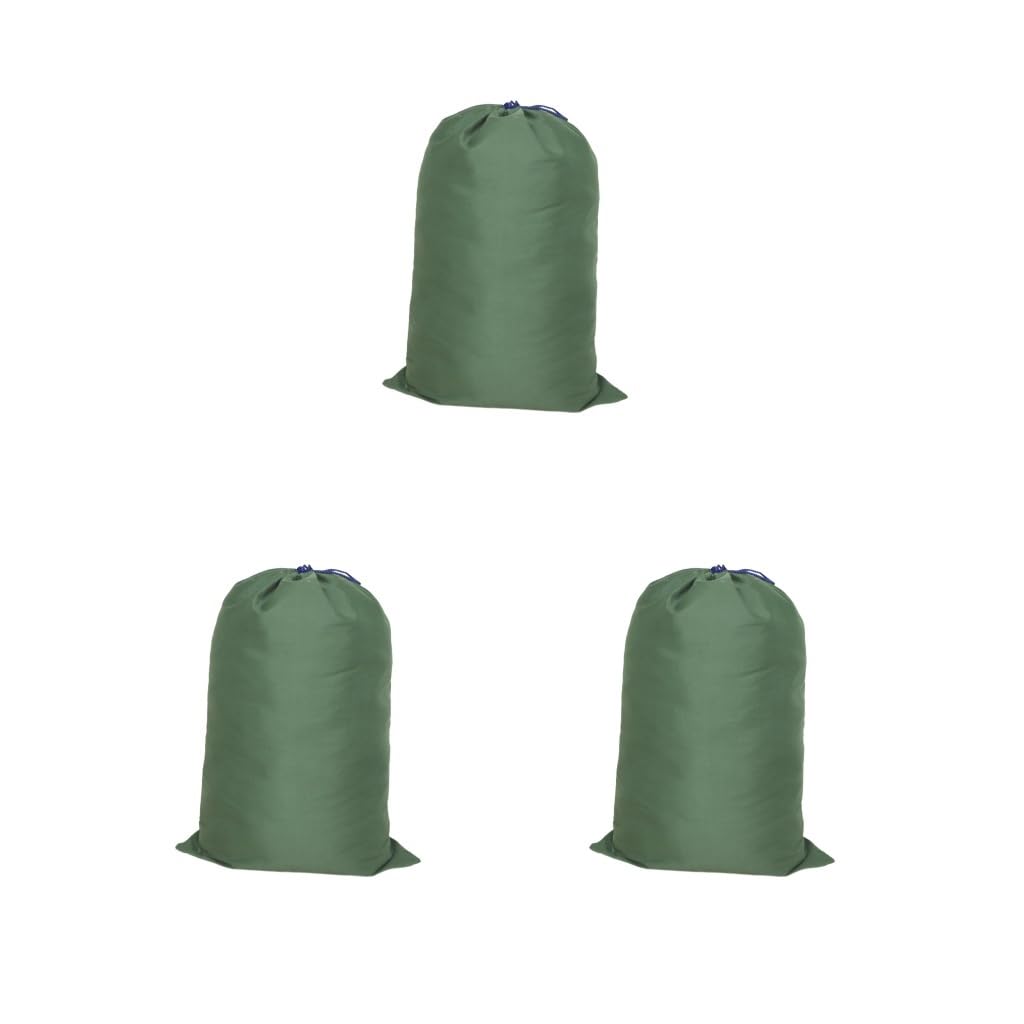 Wäschesäcke mit Kordelzug, langlebig, maschinenwaschbar, schmutzige Kleidung, Organizer, Grün, 74 x 120 cm, Armeegrün, 74 x 120 cm, 3er-Set
